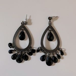 Black bead earrings